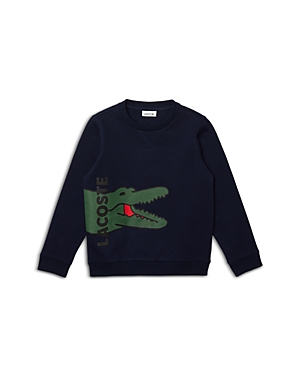 Shop Lacoste Boys' Logo Sweatshirt - Little Kid, Big Kid In Navy Blue