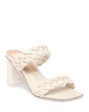 Dolce Vita Women's Paily Braided Double Strap High Heel Sandals In Ivory
