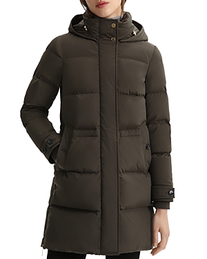 Woolrich Alsea Puffy Parka Down Jacket In Dark Green