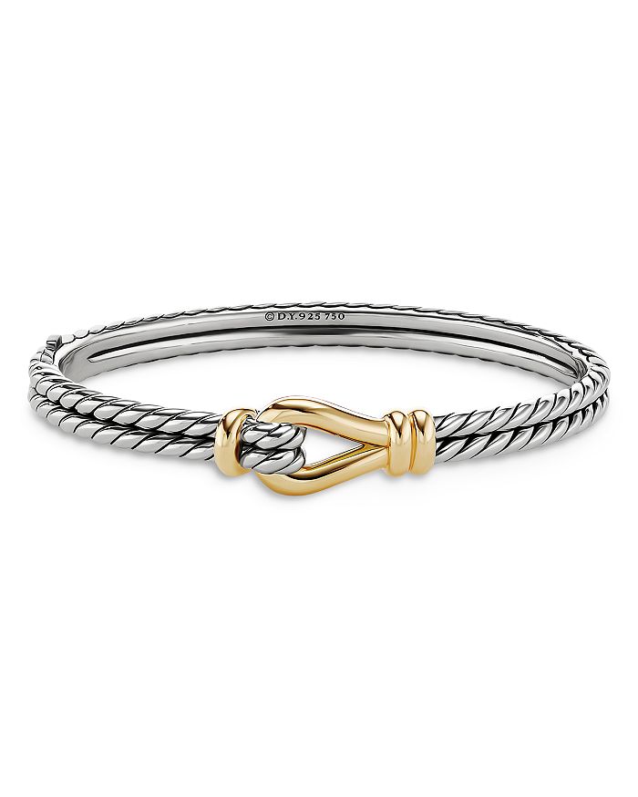 David Yurman Thoroughbred Loop Bracelet with 18K Yellow Gold in Silver