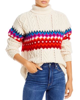 coach fair isle turtleneck sweater