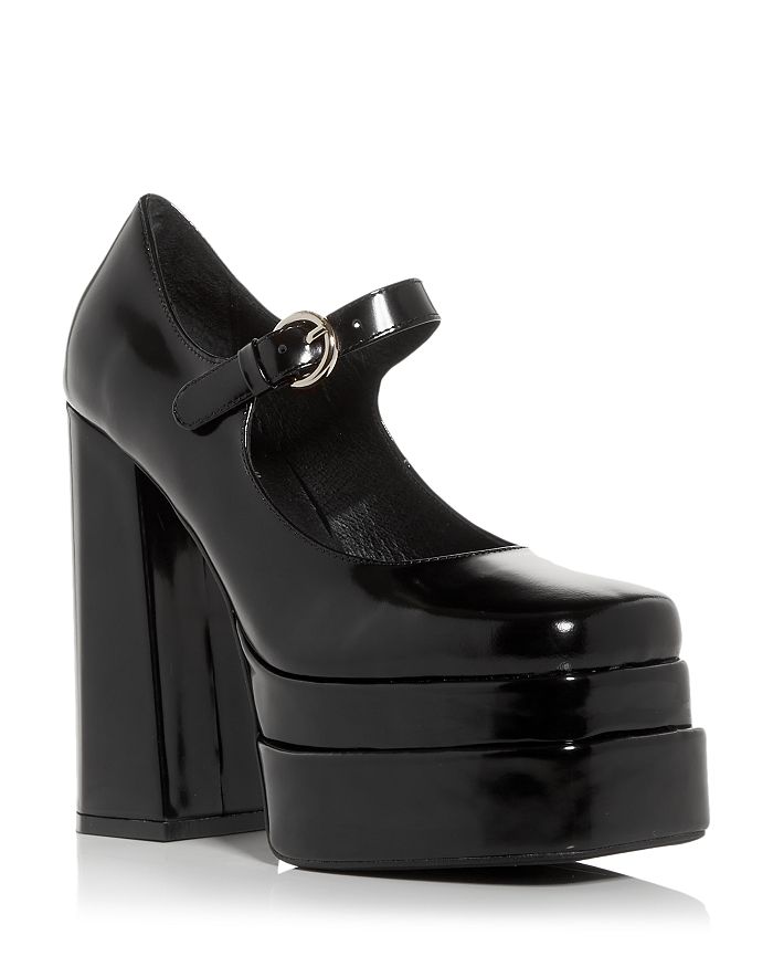 Chanel White/Black Patent Leather CC Mary Jane Wedge Heel Pumps