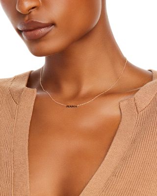 14K Yellow Gold Itty Bitty Mama Necklace, 16"