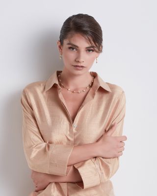 "Siviglia Collection" Large Bead Necklace in 18K Yellow Gold, 16"