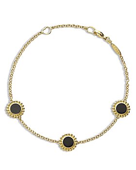 LAGOS - 18K Yellow Gold Covet Onyx Three Stone Chain Bracelets