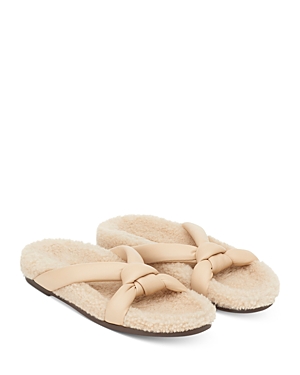 Lafayette 148 New York Women's Honore Shearling Lined Sandals