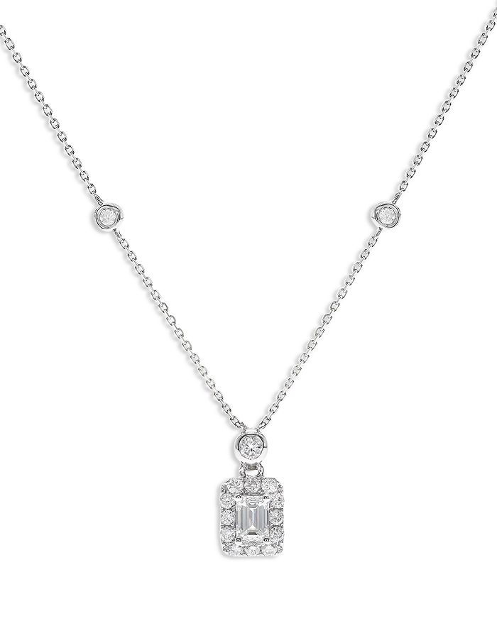 Bloomingdale's Mosaic Diamond Pendant Necklace in 14K White Gold, 0.55