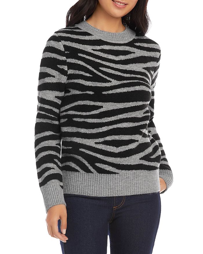 Karen Kane Zebra Print Jacquard Sweater | Bloomingdale's