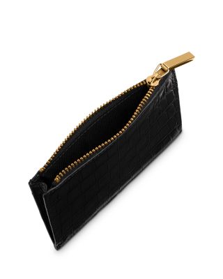 Croc Embossed Leather Coin Purse