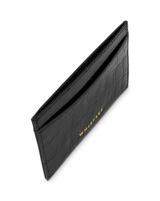 Croc Embossed Leather Card Holder