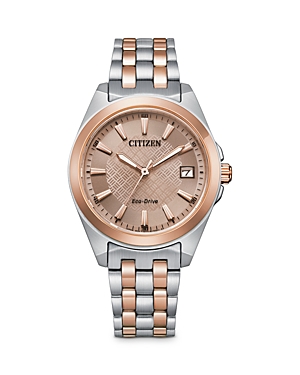 Citizen Eco-drive Women's Corso Two-tone Stainless Steel Bracelet Watch 33mm In Rose Gold/two-tone