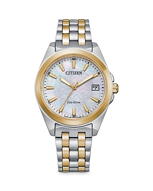 Shop Citizen Corso Women's Two-tone Stainless Steel Bracelet Watch, 33mm In White/two-tone