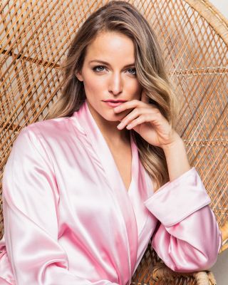 Pink Silk Long Robe