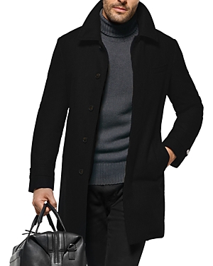 Norwegian Wool Down Filled Euro Coat In Black