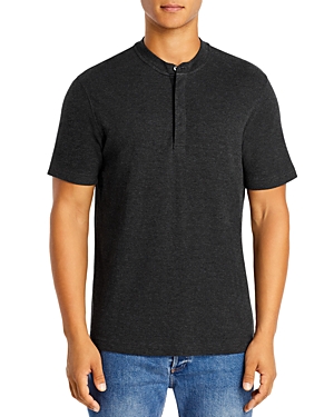 Theory Edson Regular Fit Henley Tee In Charcoal Heather