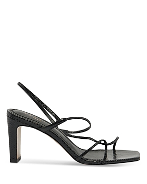 Sandro Women's Faye Black Square Toe Block Heel Sandals