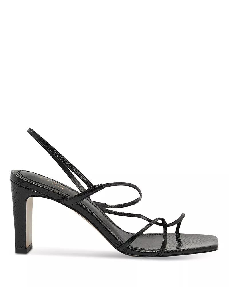 Sandro Women's Faye Black Square Toe Block Heel Sandals