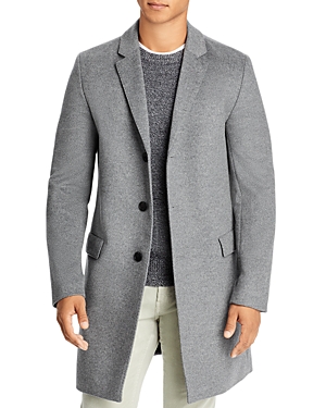 Hugo Migor Slim Fit Top Coat In Medium Gray