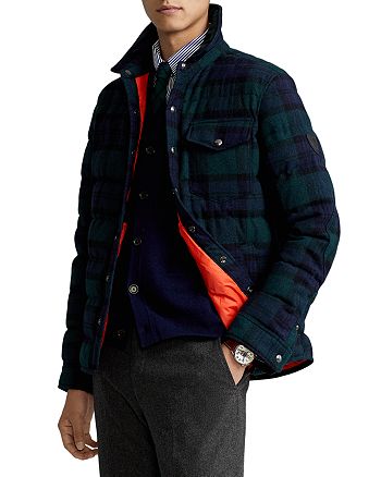 Polo Ralph Lauren Black Watch Tartan Quilted Down Shirt Jacket |  Bloomingdale's