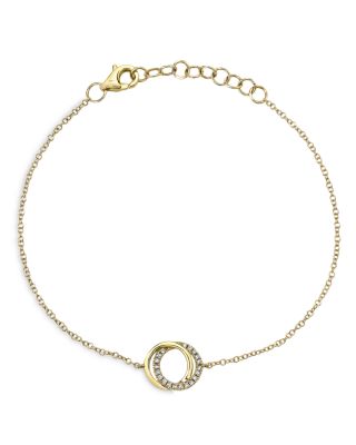 Moon & Meadow - 14K Yellow Gold Diamond Love Knot Chain Bracelet