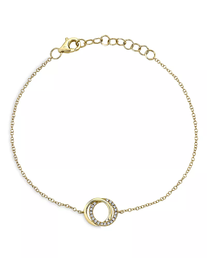 Moon & Meadow 14K Yellow Gold Diamond Love Knot Chain Bracelet