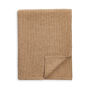 Shop Sofia Cashmere Thermal Knit Throw In Beige