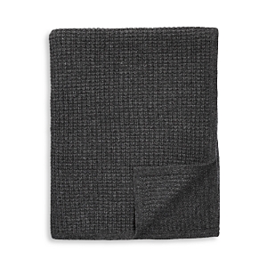 Shop Sofia Cashmere Thermal Knit Throw In Charcoal