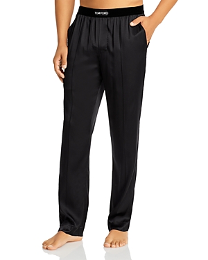 Shop Tom Ford Silk Blend Pajama Pants In Black