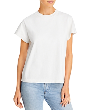 Agolde Anika Cap-sleeve Cotton T-shirt In Tissue