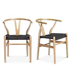 Euro Style Evelina Side Chair, Set Of 2 In Natural/black
