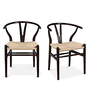 Euro Style Evelina Side Chair, Set Of 2 In Walnut