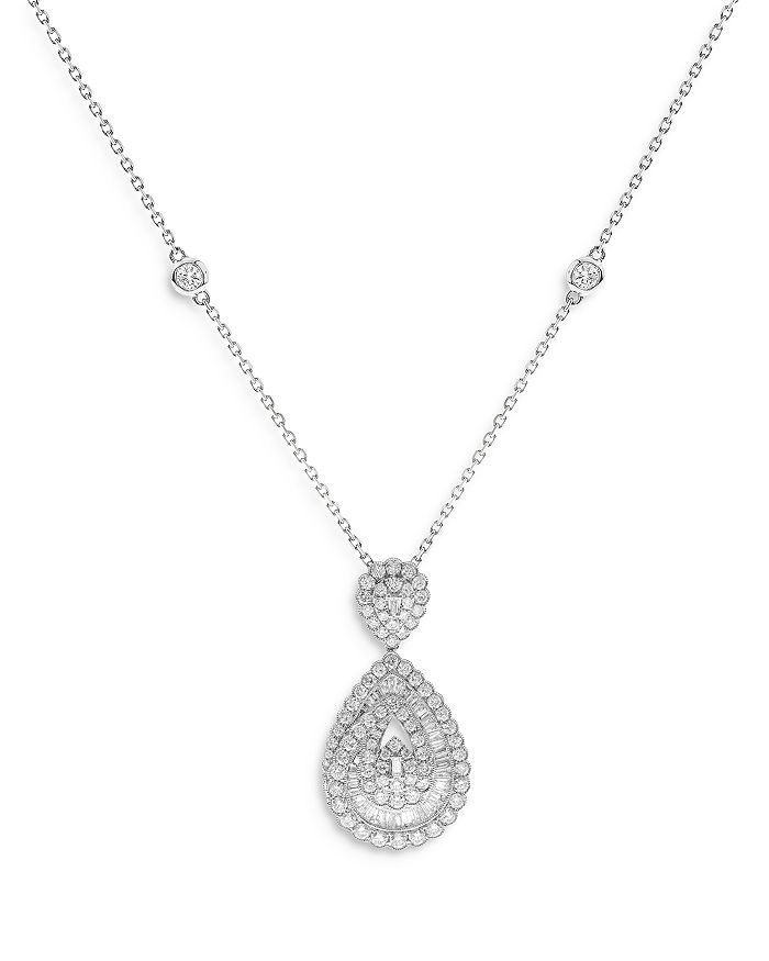 Bloomingdale's Cluster Diamond Statement Pendant Necklace in 14K White Gold,  3.25 ct. t.w. - 100% Exclusive