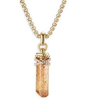 David Yurman - 18K Yellow Gold Amulet Wrapped Amulet with Imperial Topaz and Diamonds