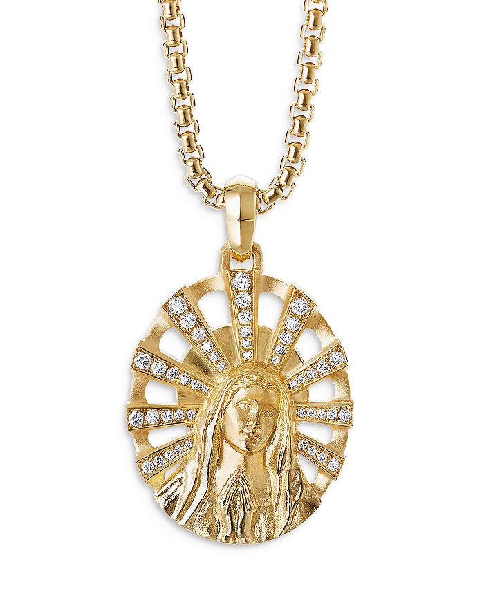 David Yurman - 18K Yellow Gold Madonna Amulet with Diamonds