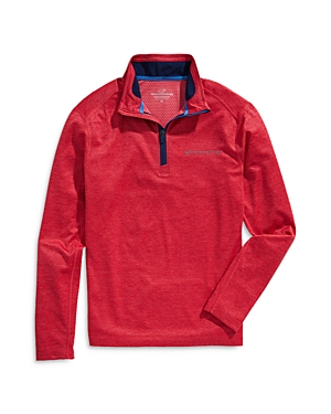 Vineyard Vines Sankaty Half Zip Pullover In Resort Red