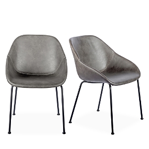 Euro Style Corinna Side Chair, Set Of 2 In Dark Gray