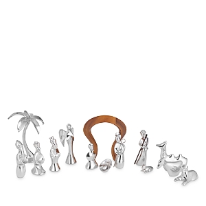 Nambe 14 Piece Mini Nativity Set In Silver