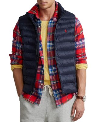 plaid polo vest