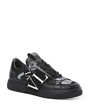 Valentino Leather Sneakers In Black
