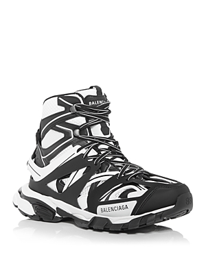 Balenciaga Men's Track Hike High Top Sneakers In Blanc/noir
