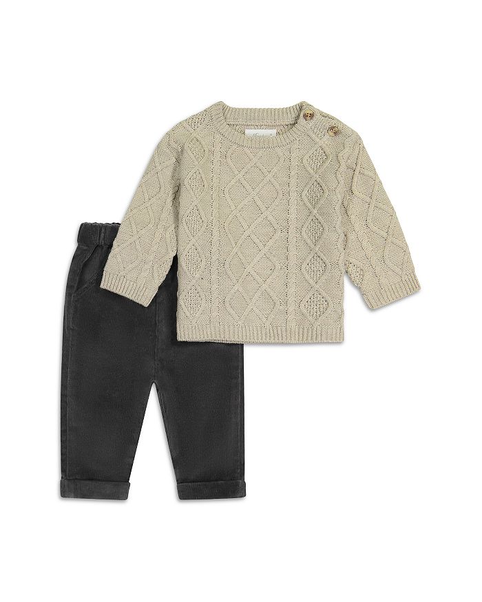 Miniclasix Boys' Cable Knit Sweater & Corduroy Pants Set - Baby ...