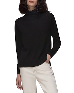 Whistles Cashmere Turtleneck Sweater In Black