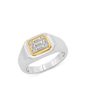 Bloomingdale's Men's Mosaic Diamond Ring In 14k White & Yellow Gold, 0.50 Ct. T.w. - 100% Exclusive In White/gold