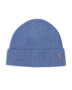 Polo Ralph Lauren Signature Logo Beanie In Lattice Blue