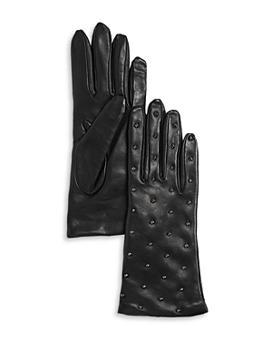 Bloomingdale's Fancy Studded Nappa Leather Gloves - 100% Exclusive In Black