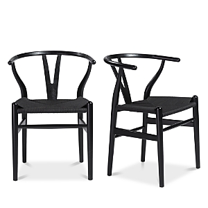 Euro Style Evelina Side Chair, Set Of 2 In Black/black