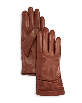 Fownes - Metisse Ruched Leather Tech Gloves 