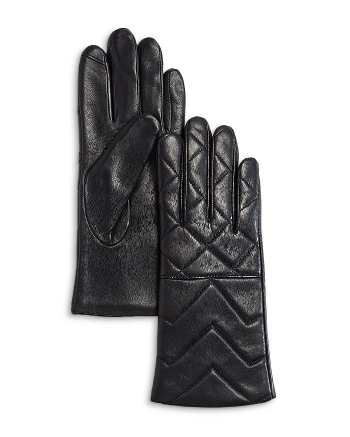 AQUA Quilted Leather Tech Gloves - 100% Exclusive | Bloomingdale's