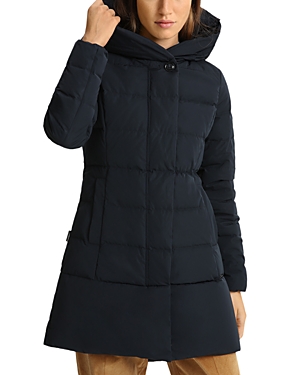 Woolrich Puffy Prescott Padded Coat In Midnight Blue