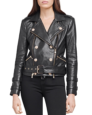 Shop L Agence L'agence Billie Belted Leather Jacket In Black